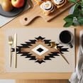 thumbnail image 2 of Abstract Ethnic Placemats Set of 8, Vintage Black Brown Bohemian Pattern Non-Slip Place Mats Washable Table Mats for Kitchen Dining Table Decorations Indoor/Outdoor, 2 of 9