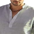 thumbnail image 2 of Camisa de cuello alto de manga larga Nikou color puro para hombre, 2 of 5