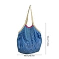 thumbnail image 4 of Blateno Cotton Lined Mesh Shoulder Tote Bag Bohemian Breathable Net Shopping Grocery Bag Large Capacity Handbag Portable Beach Travel Camping Daily Errands Handbag, 4 of 7
