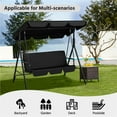 thumbnail image 3 of Yaheetech 3-Seat Patio Swing Chair with Adjustable Canopy, Black, 3 of 9