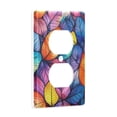 thumbnail image 2 of Yayeee Duplex Wall Plate 1-Gang 4.5"x2.7" Home Receptacle Light Switch Decorative Outlet Cover, Colorful Leaves, 2 of 7