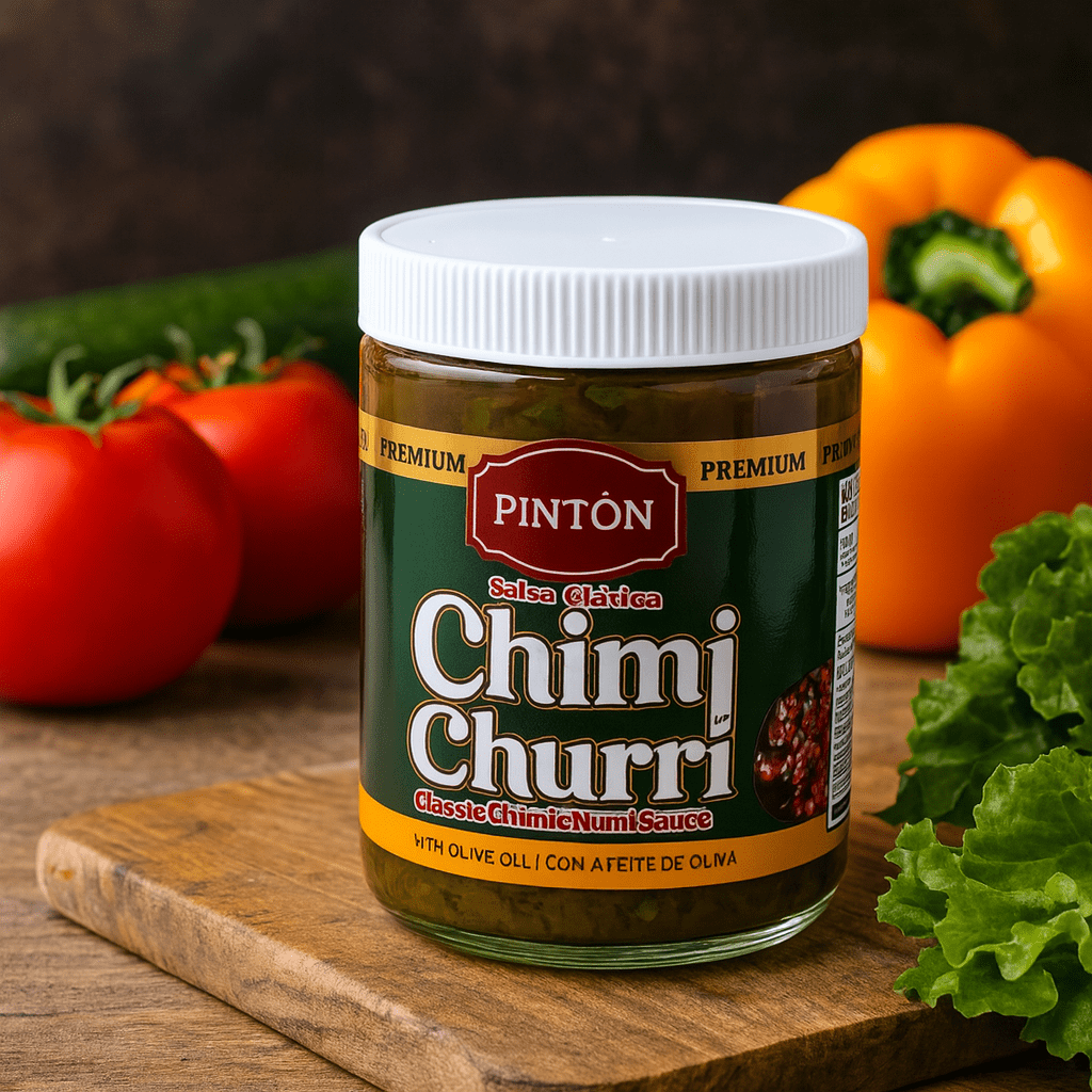 Chimichurri Sauce, 8 oz Jar – Pinton Gourmet Marinade with Parsley, Garlic & Olive Oil.