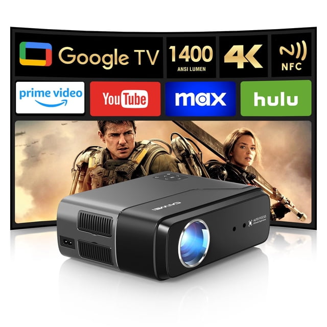 Proyector ZCGIOBN 4K HDR 1400 lúmenes ANSI Ultra HD WiFi6 Bluetooth