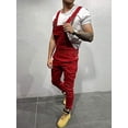 thumbnail image 3 of Men Denim Bib Overalls Slim Casual Jumpsuit Jeans Suspender Pockets Pants Playsuit, 3 of 4