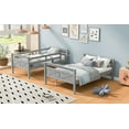 thumbnail image 4 of Twin over Full Bunk Bed with ladder, Safety Guardrail, Perfect for Bedroom, Gray, 4 of 13