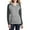 Heathered Grey/ Heathered Charcoal, variant on Womens Lightweight Fleece Raglan Hoodie V Neck Long Sleeves Cotton Polyester Blend Sweatshirts