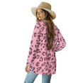 thumbnail image 2 of Garronmavis Womens Long Sleeve Cardigan Sweater for Fall Cardigan Jacket Stretch Blouses for Women Dressy Casual Draped Top Plus Size Leopard, 2 of 6