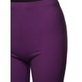 thumbnail image 4 of A2Y Women's Basic Solid Premium Cotton Mid Thigh High Rise Biker Bermuda Shorts Dark Plum M, 4 of 5