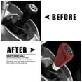 thumbnail image 3 of Unique Bargains1 Set 5 Speed Car Gear Shift Knob Black Lid Red Faux Leather with Black Thread with Accessories Black Red, 3 of 6