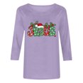 thumbnail image 4 of Aofany Women's Merry Christmas Shirts Xmas Graphic Cute 3/4 Sleeve Crewneck Tees Tops, Christmas Gifts, 4 of 5