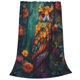 thumbnail image 2 of Balery Colorful Owl Forest Manta de Felpa Suave y Acogedora – Cobija de Franela Aterciopelada para Cama, Lavable y Cálida para Sofá, Mascotas, Transpirable-50"x40", 2 of 7