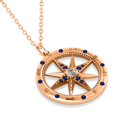 thumbnail image 2 of Compass Pendant Blue Sapphire and Diamond Accented 14k Rose Gold (0.19ct), 2 of 4