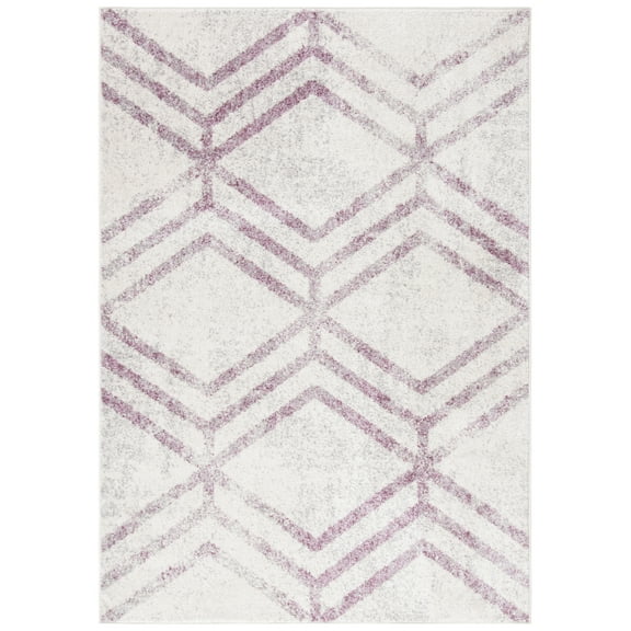 SAFAVIEH Adirondack Bailey Geometric Area Rug, Ivory/Plum, 6' x 9'