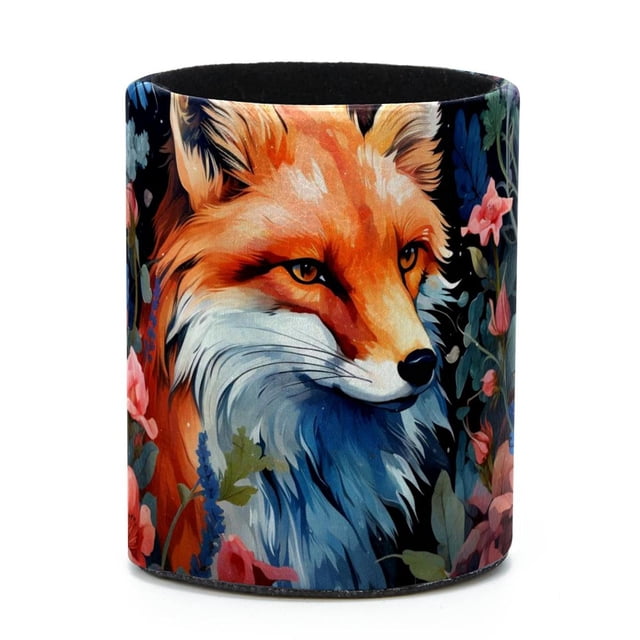 Organizador de escritorio compacto con portalápices: organizador de maquillaje funcional y juego de accesorios de escritorio, diseño de zorro hermoso