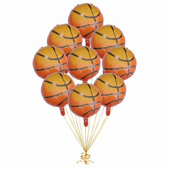 YEMNPIOS 12 Pcs 18 Inch Basketball Shape Aluminum Balloons Birthday Party Decoration Mylar Balloons for Wedding Anniversary Party Celebration
