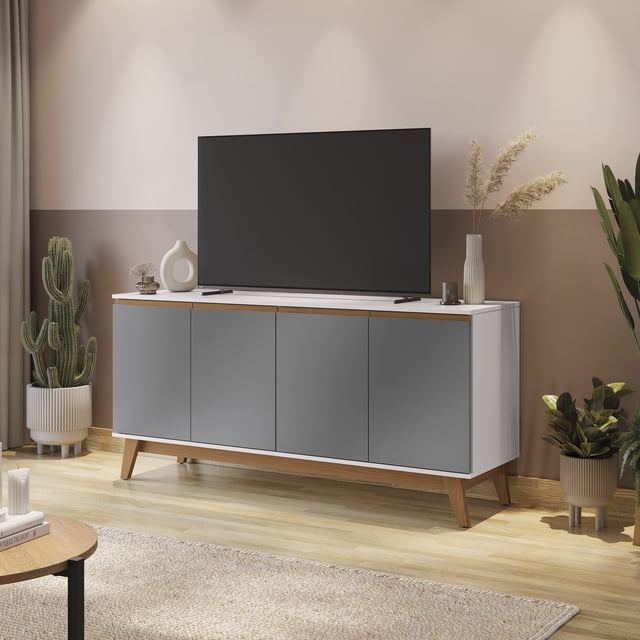Aparador Bufetero Blanco/Gris 4 Puertas 156 cm Kappesberg