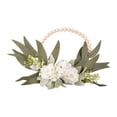 thumbnail image 2 of Sharprepublic Wood Bead Floral Wreath Artificial Flower Wreath Birthday Gift Front Door, 2 of 8