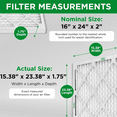 thumbnail image 2 of 16x24x2 MERV 8 Pleated AC Furnace Air Filters. Case of 12. Actual Size: 15-3/8 x 23-3/8 x 1-3/4, 2 of 7