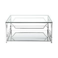 thumbnail image 4 of American Home Classic Edward Square Metal-Glass Coffee Table in Brushed Brass, 4 of 11