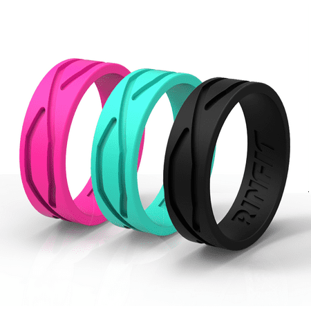Silicone Ring | Wedding Band For Women - 3 Silicone Rings Pack  - High- Quality Silicone Rubber