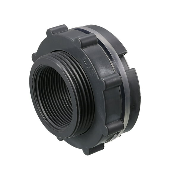 Uxcell BSPT1-1/2 Female Pipe Fitting Bulkhead Fitting with Silicone Gasket Gray