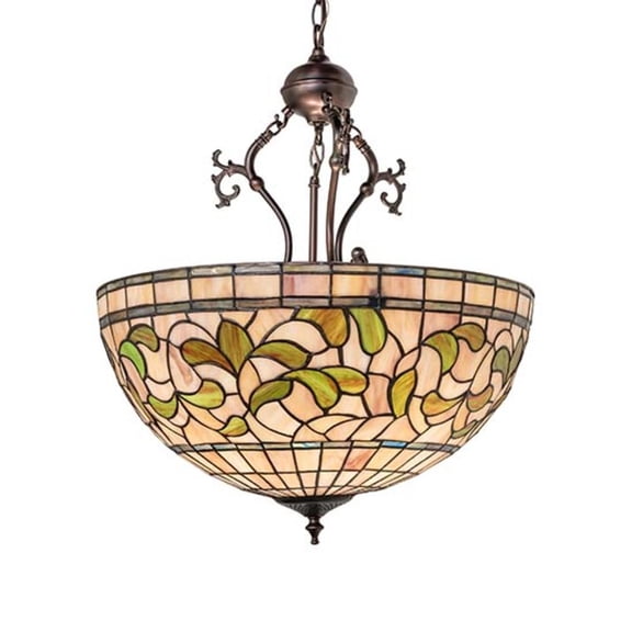 Meyda Tiffany 17530 Tiffany Turning Leaf 3 Light 20" Wide Pendant - MultiColor