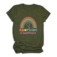 thumbnail image 2 of Chemises "Abortion is Healthcare" pour Femmes Été Col Rond Imprimé Lettre Blouse Basique Décontractée Manches Courtes Tunique Tops, 2 of 7