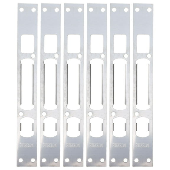 WRITWAA 6-Piece Security Door Strike Plate Set Iron Door Jamb Reinforcement Hardware for Home Safety and Projects