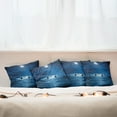 thumbnail image 4 of Ambesonne Ocean Throw Pillow Cover 4 Pack, Dramatic Nighttime Sky, 24", Navy White, 4 of 5