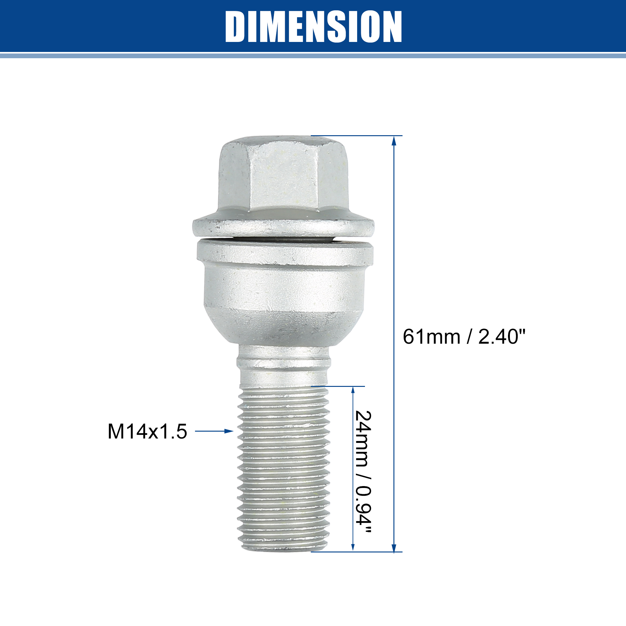 Unique Bargains M14x1.5 Wheel Lug Bolts Nuts Hub Assembly for Audi A8 Quattro 2011-2020