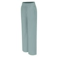 thumbnail image 6 of CHWGFWL Trousers Pants for Women Women's Spring/Summer Solid Color Washed Wrinkle Plus Large Elastic Waist Casual Pants Sports Pants Womens Work Pants High Waisted Pants for Women (Blue3,M), 6 of 6