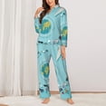 thumbnail image 3 of Bingfone Womens Pajama Sets Travelling On Airplane Print,Long Sleeve Loungewear Pajamas Set-Medium, 3 of 9