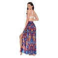 thumbnail image 3 of FORMRS Womens Long Sarong Beach Wrap Semi-Sheer Bikini Skirt Bathing Swimsuit Cover Up, Red Geometric Eagle, 3 of 7