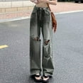 thumbnail image 1 of WILLBEST Jeans Mujer Pantalones Vaqueros Holgados de Cintura Alta para Mujer, Estilo E Girl, Ropa de Calle, Moda Vaquera, Sueltos, Rectos, Informales, Cómodos. Mediana, 1 of 8