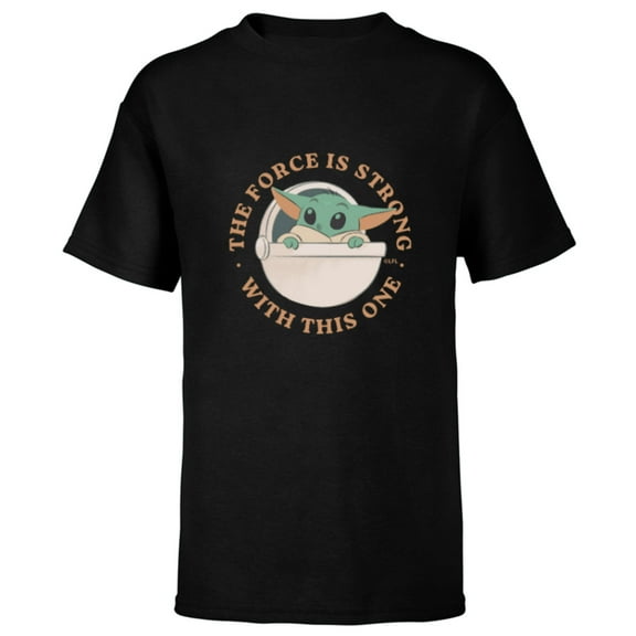 Star Wars Grogu The Force is Strong With This One - Short Sleeve T-Shirt for Kids - Customized-Black