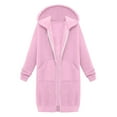 thumbnail image 5 of Mercatoo Zip Up Long 𝗛oodie for Girls Double Zipper Fleece Jacket Tuni𝗰 Sweatshirts Fall Winter Fashion Clothes with Pockets, 5 of 7