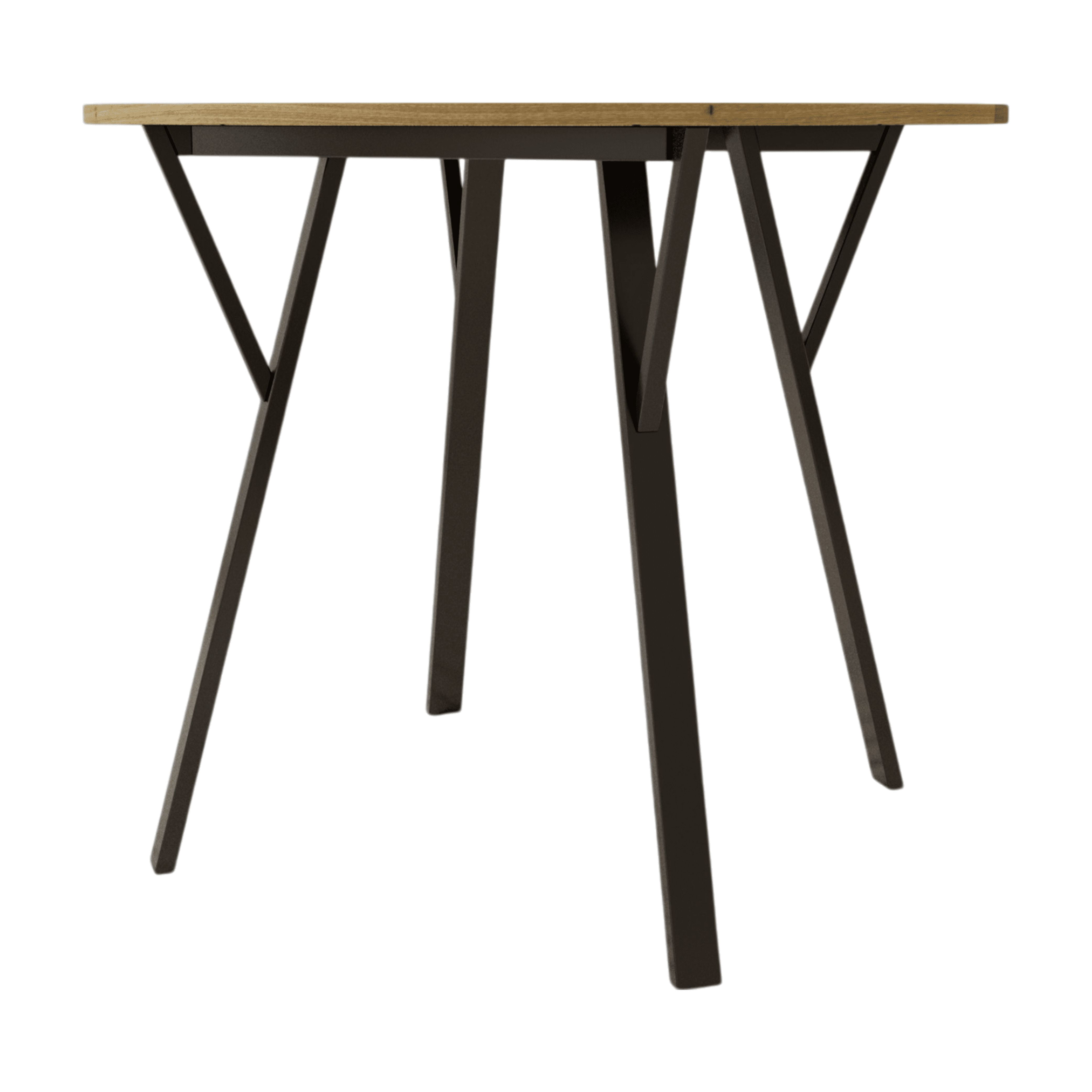 Aukfa Round Dining Table for 4, 35.4" Small Kitchen Table with MDF Top & Metal Legs for Kitchen, Living Room, Small Space, Vintage Industrial Style, Rustic Brown