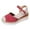 Red, variant on Closed Toe Platform Wedge Sandals for Women Espadrilles Color Block Casual Footwear