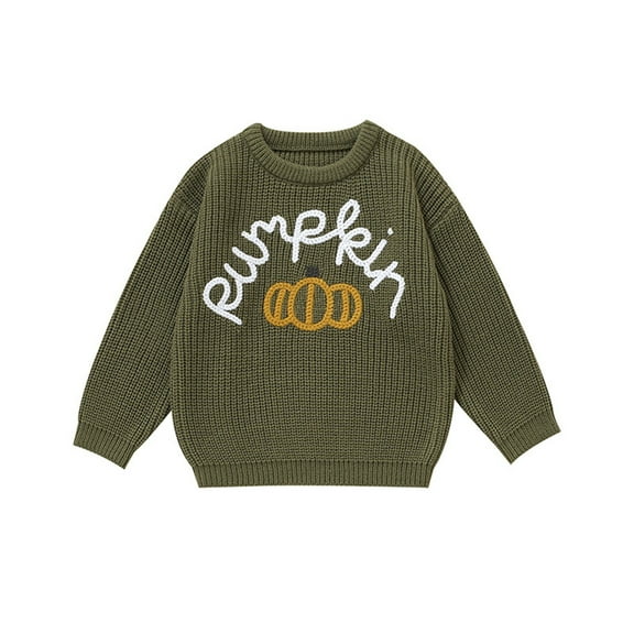 Ruyang Toddler Boys Girls Halloween Pumpkin Sweaters Warm Knitted Sweater Fall Winter Long Sleeve Cute Pullover Knitwear