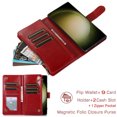 thumbnail image 3 of Dteck for Samsung Galaxy S23 Case, S23 5G Wallet Phone Case with 9 Card Slots Zipper Pocket, PU Leather Folio Flip Stand Case with Wrist Strap for Samsung S23 6.1 Inch,Red, 3 of 6