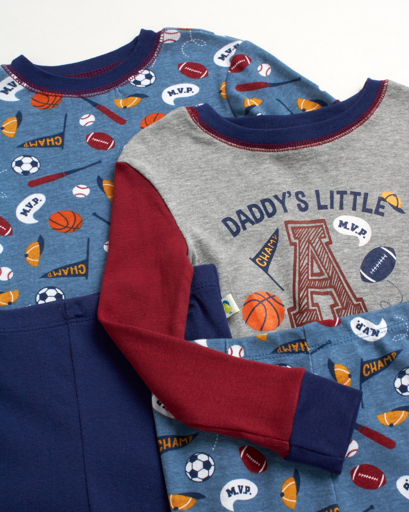 Duck Duck Goose Baby Boys' Pajama Set – 4 Piece Snug Fit Sleepwear Shirts  and Jogger Pajama Pants (12M-4T) 