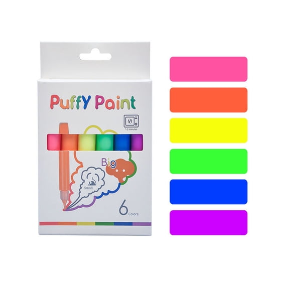 6 Colors Magic Puffy Paint Pens, DIY Bubble Drawing Pens, Fun Creative 3D Puffy Pens for Drawing and Coloring Unique Art Supplies(Multicolor)