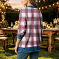 thumbnail image 3 of Bixock Jeans Cardigan for Womens Open Front Long Sleeve with Pockets Printed Loose Casual Outerwear Fall Winter Coats Daily Wear, 3 of 5