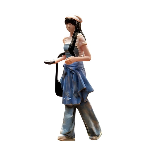 Figura en miniatura de una chica corriendo a escala 1:64, con , figura realista de coleccionista para dioramas y decoración de escritorio.