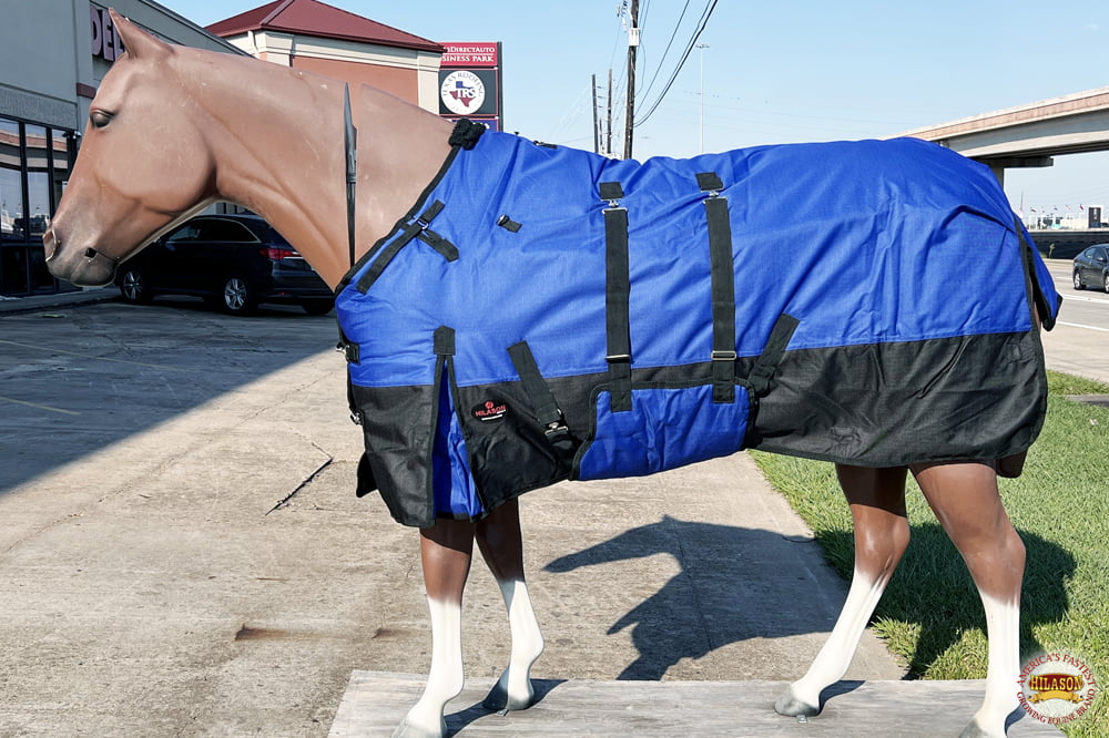HILASON 68 in 1200D Winter Waterproof Poly Horse Blanket Belly Wrap Navy 