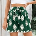 thumbnail image 2 of Women's Shorts Graphic Printed Baggy Tie High Waist Wide Leg Lightweight Summer Beach Pull On Bottoms, 2 of 4
