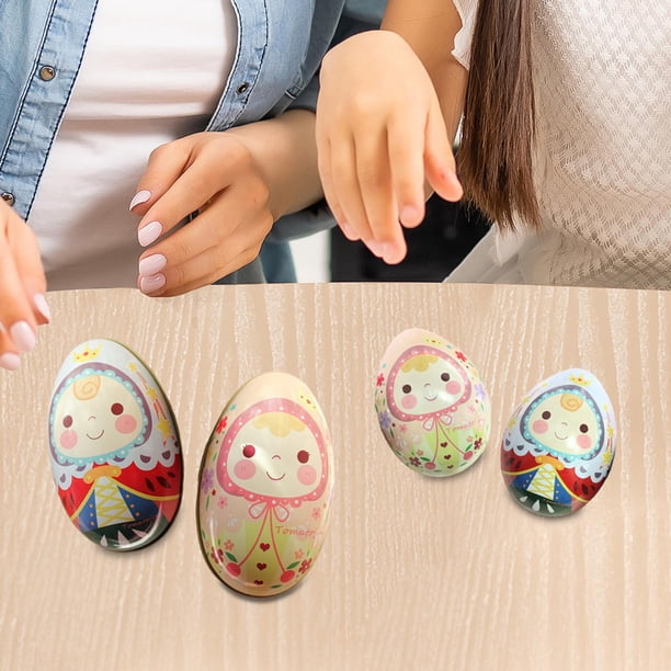 Latas de dulces de Pascua,Latas de metal para Latas de metal con forma de huevo de Pascua,Caja de dulces Caja de embalaje de bote de regalo de joyería,Suministros para el festival de Salvador Dali Latas de dulces de Pascua