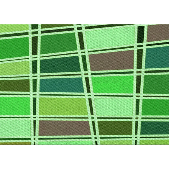 Ahgly Company Indoor Rectangle Patterned Stoplight Go Green Area Rugs, 4' x 6'