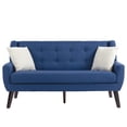 thumbnail image 4 of Lumibee Modern Tufted Faux Leather Upholstered Armchair Linen Accent Chairs Accent Chairs Blue/Linen/3-Piece 2Chairs+1Sofa Cotton,Wood 3-Piece, 4 of 4