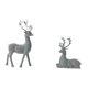 thumbnail image 1 of Juego de 2 Estatuas de Ciervos Soledad Decorativas Plateado, 1 of 10
